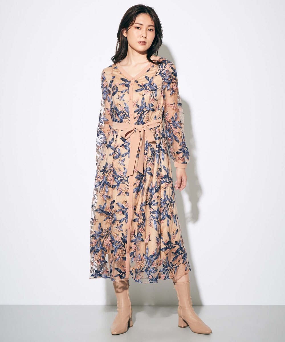 フラワー刺繍フレアワンピース Grace Continental Grace Continental グレースコンチネンタル 通販 フラワー刺繍フレアワンピース Grace Continental Grace Continental グレースコンチネンタル 通販