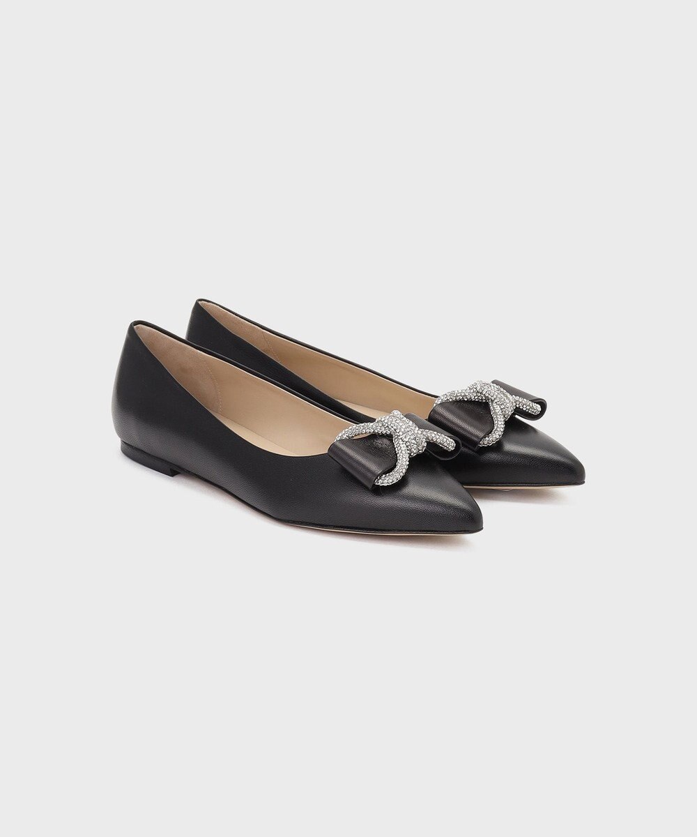 GRACE CONTINENTAL CORSO ROMA リボンフラットパンプス ブラック