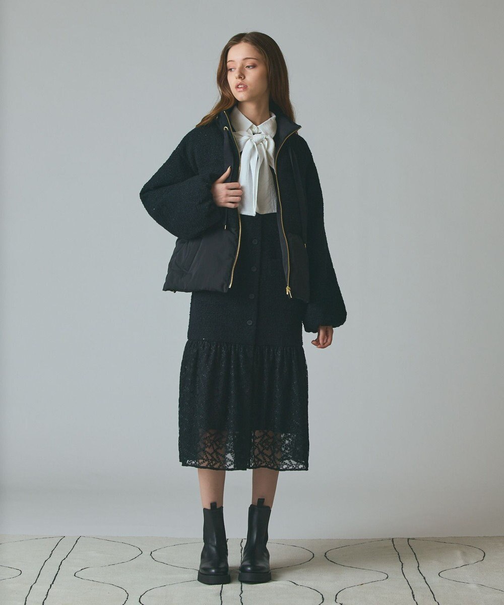 GRACE CONTINENTAL ツイードコンビパフィーブルゾン 