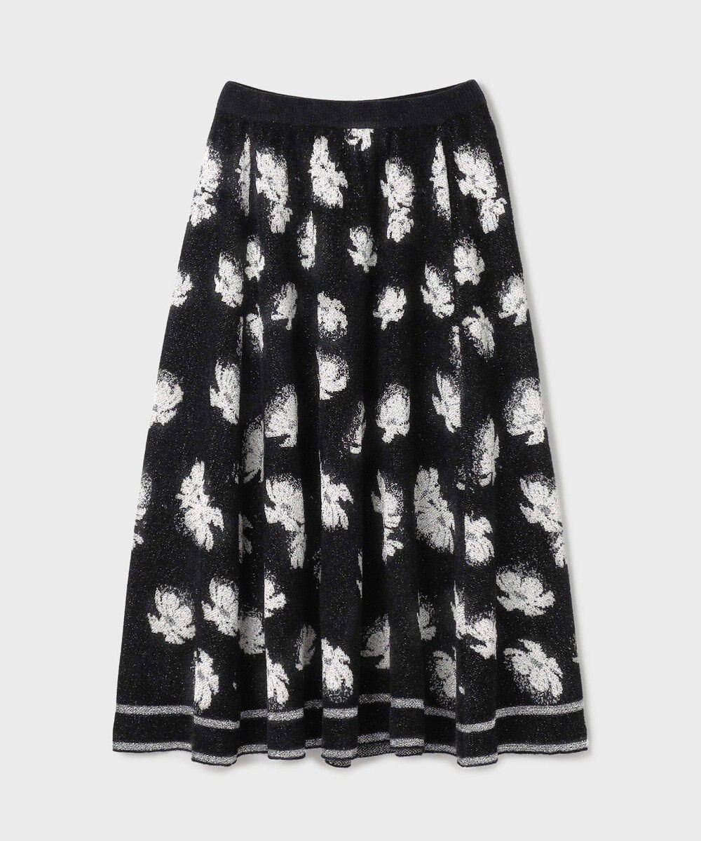 GRACE CONTINENTAL ラメフローラルニットスカート 