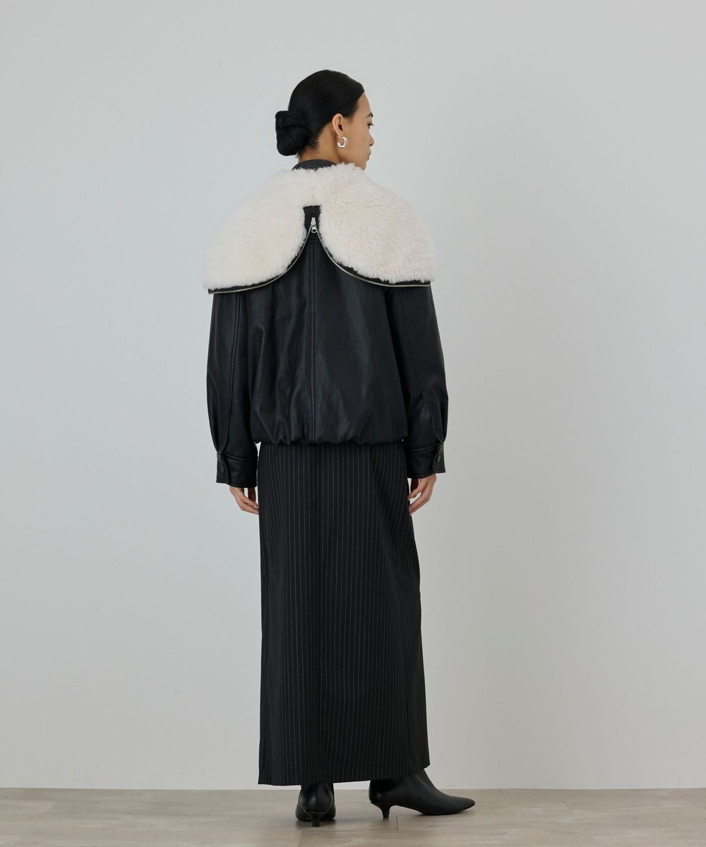 GRACE CONTINENTAL フェイクレザーボンバージャケット 