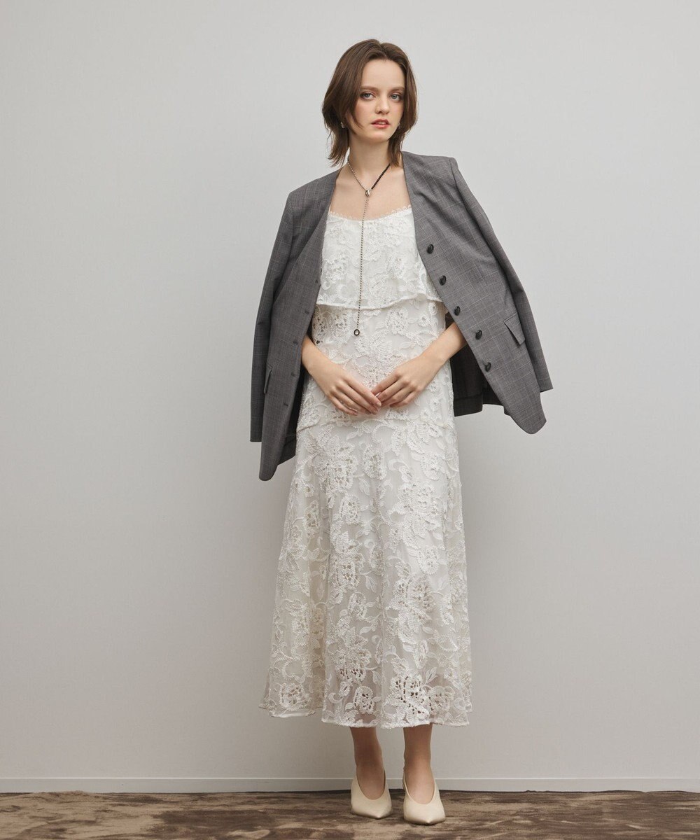 GRACE CONTINENTAL チュールレースロングワンピース 