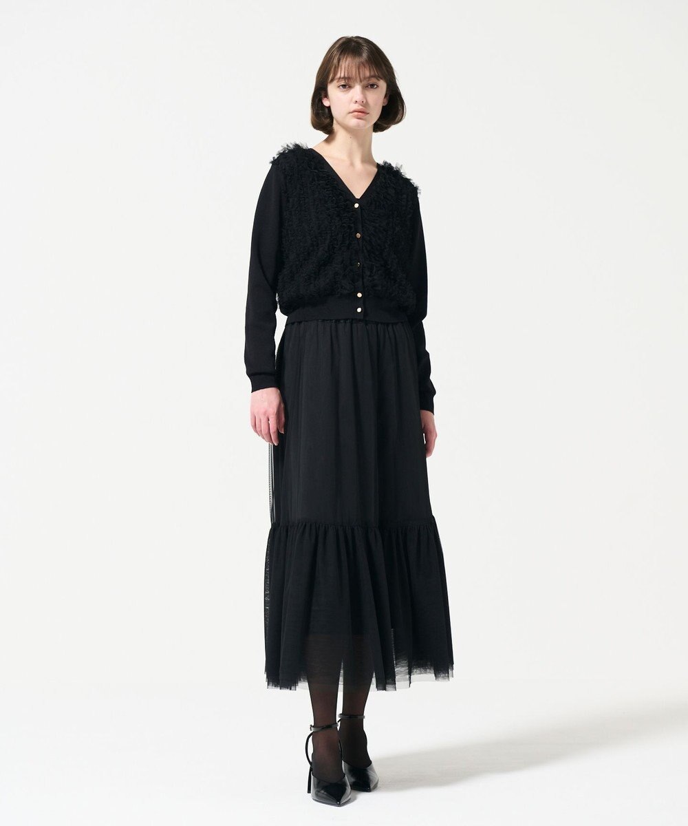 GRACE CONTINENTAL ギャザーフリルニットカーディガン 