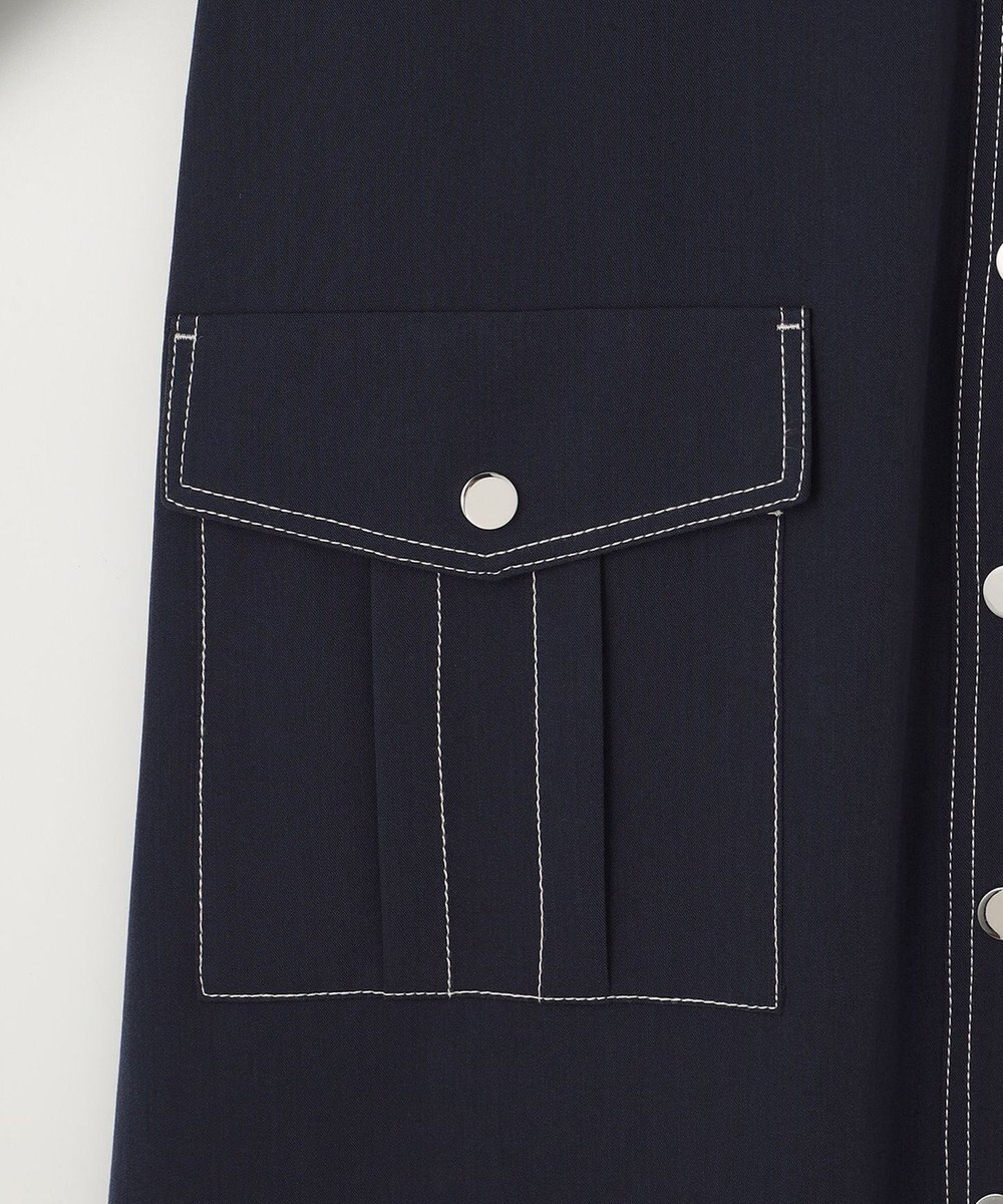 GRACE CONTINENTAL 配色ステッチワークシャツワンピース 