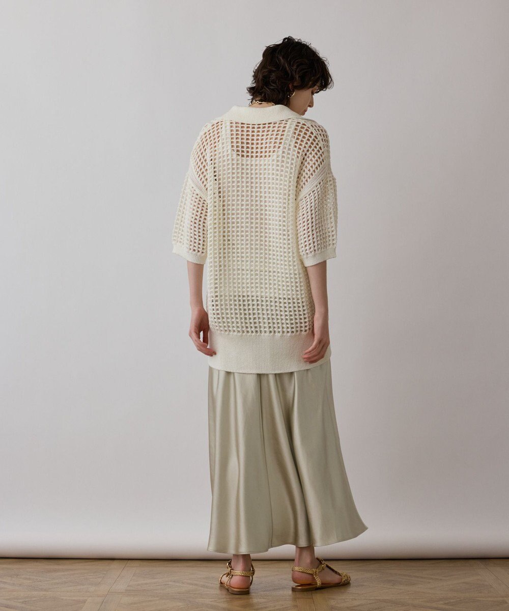 GRACE CONTINENTAL メッシュスキッパーニットカーディガン