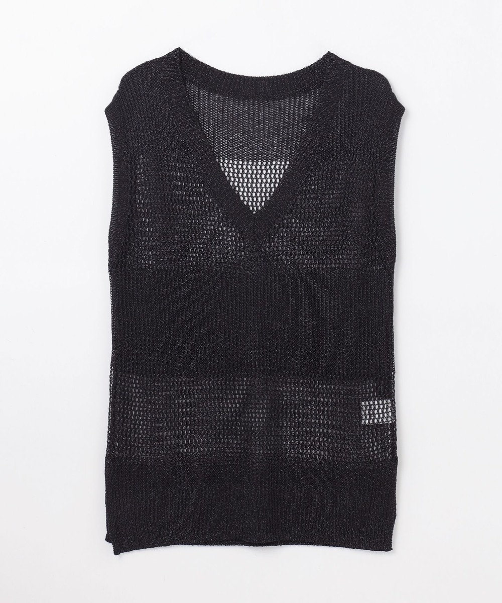 GRACE CONTINENTAL ラメメッシュニットトップ