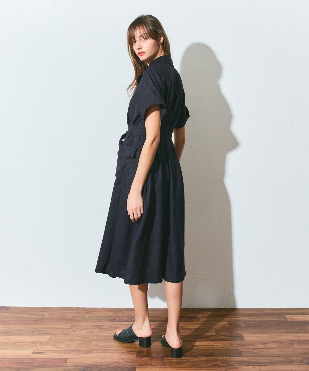 GRACE CONTINENTAL リネンタッチミリタリードレス 