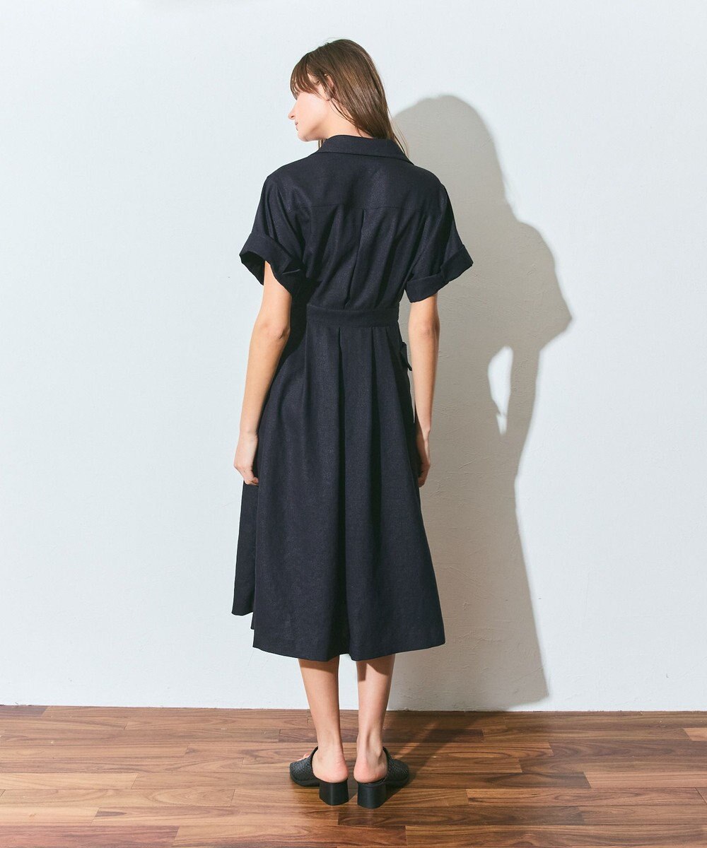 GRACE CONTINENTAL リネンタッチミリタリードレス 