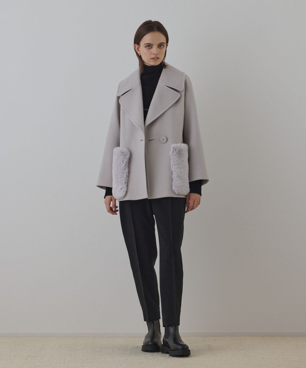 GRACE CONTINENTAL ファーポケットピーコート 