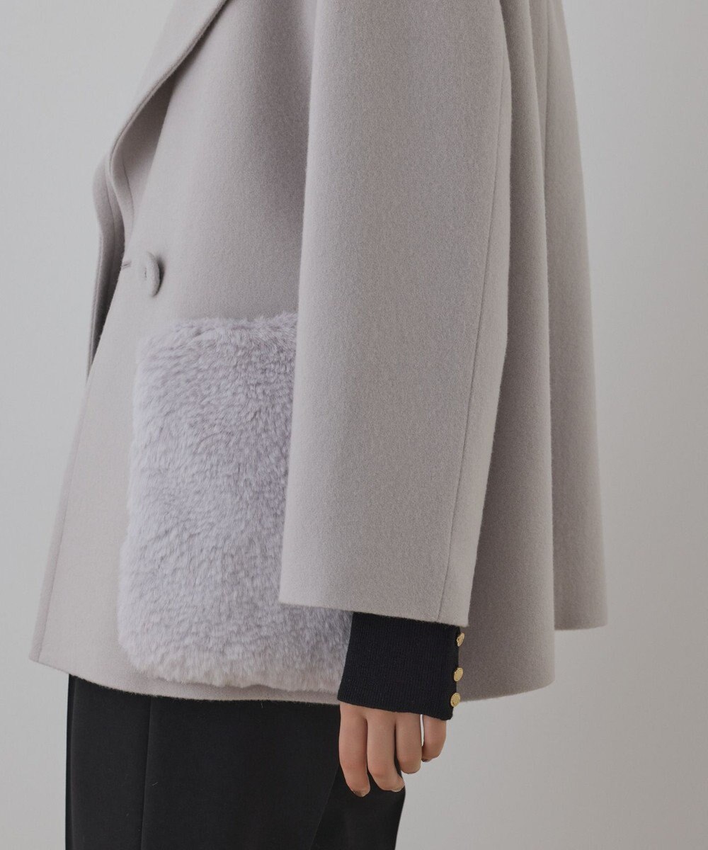 GRACE CONTINENTAL ファーポケットピーコート 