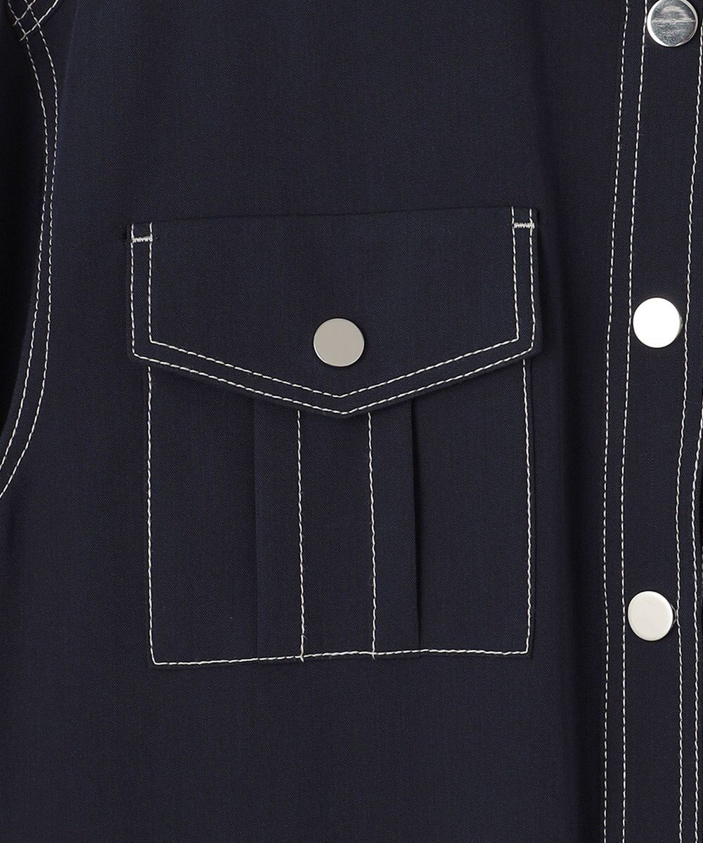 GRACE CONTINENTAL 配色ステッチワークシャツワンピース