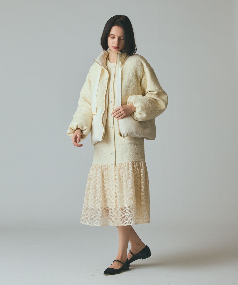 GRACE CONTINENTAL チュールコンビツイードワンピース 