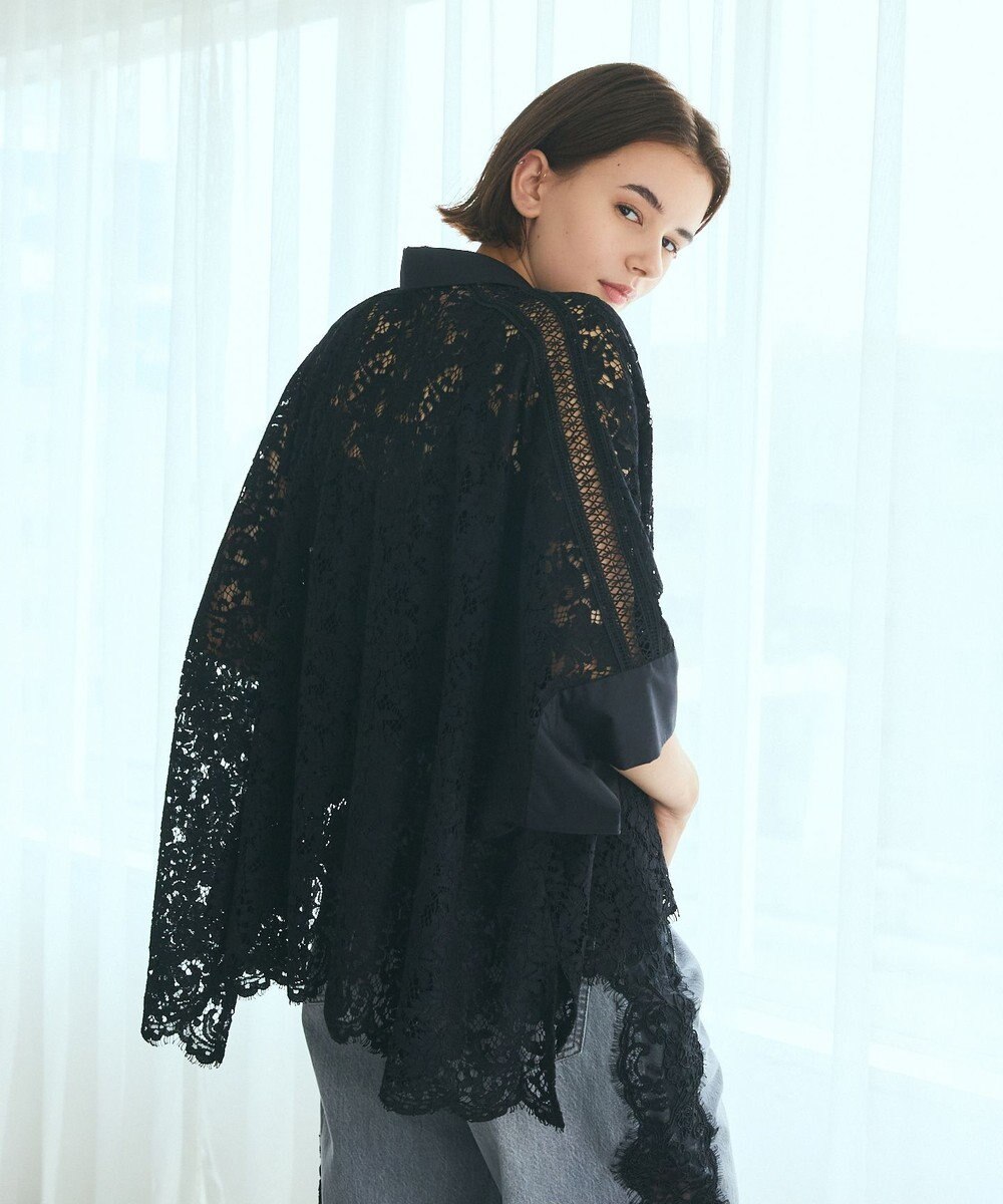 GRACE CONTINENTAL レースポンチョシャツ 