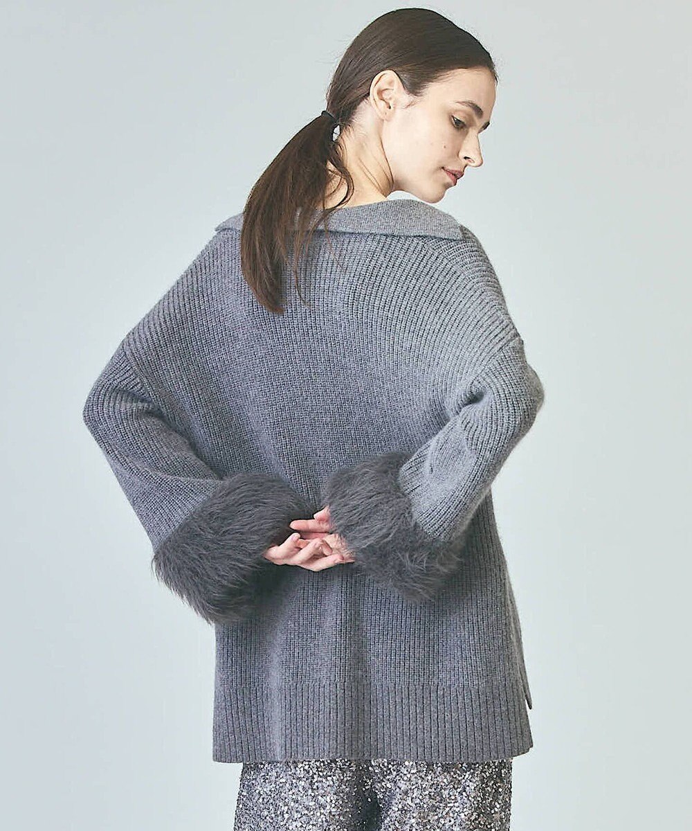 GRACE CONTINENTAL フェザースリーブニットトップ 