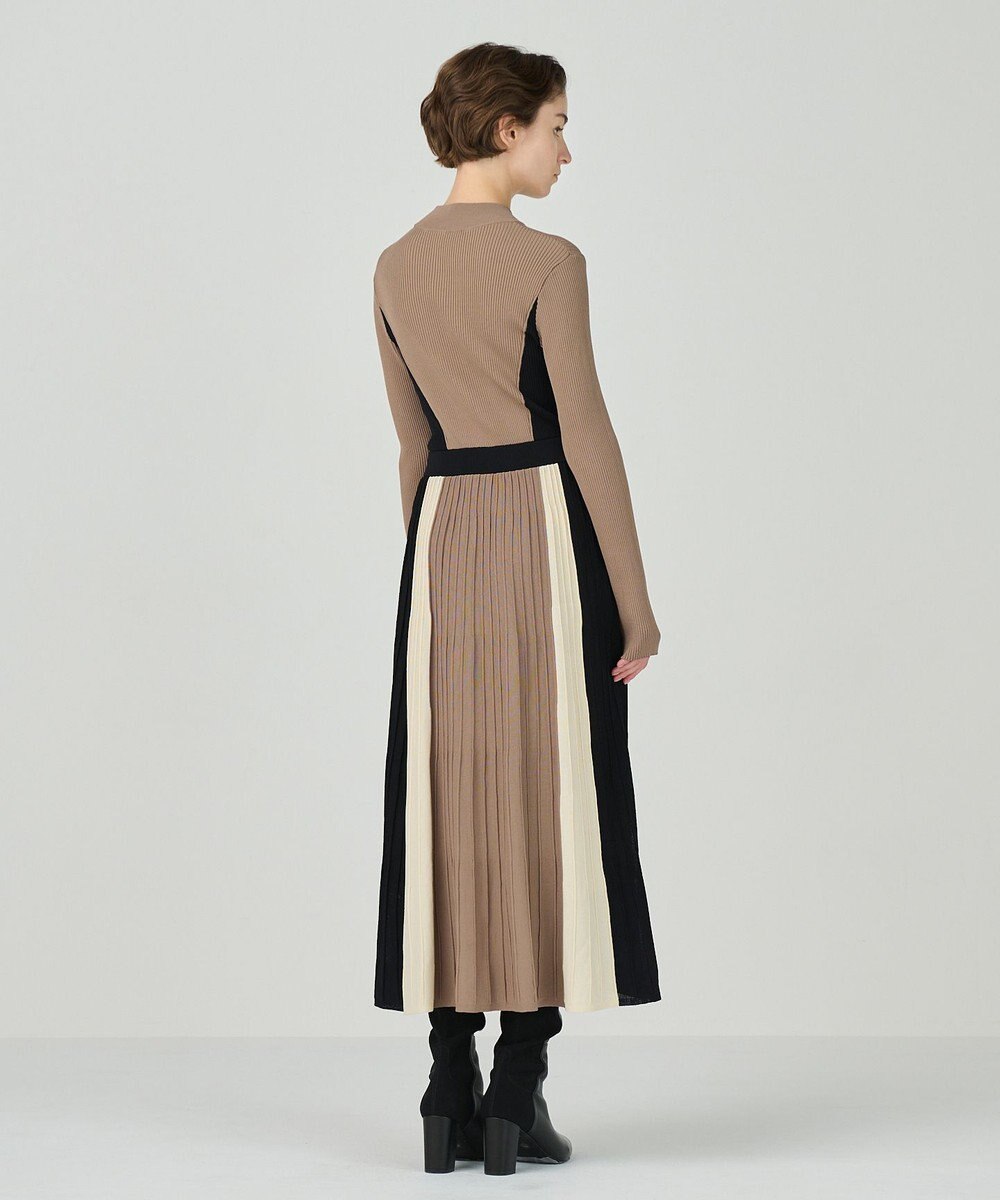 GRACE CONTINENTAL バイカラーフレアニットワンピース