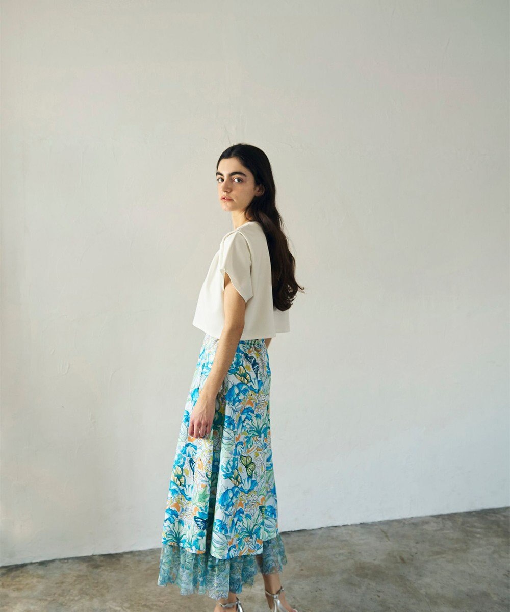 GRACE CONTINENTAL フラワーガーデンプリントスカート 