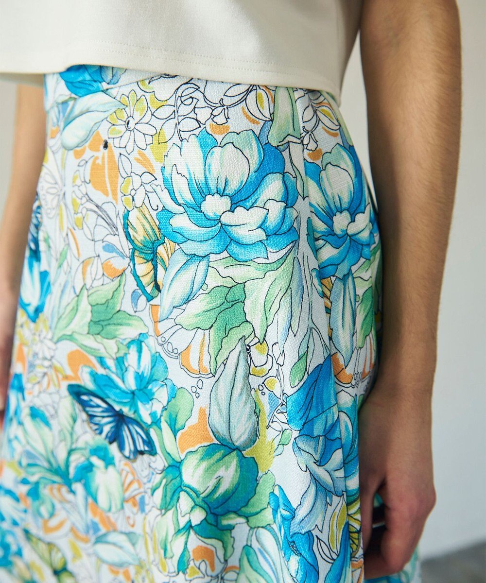 GRACE CONTINENTAL フラワーガーデンプリントスカート 