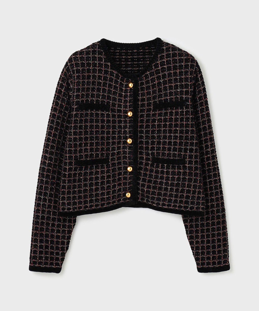 GRACE CONTINENTAL ツイードニットカーディガン 