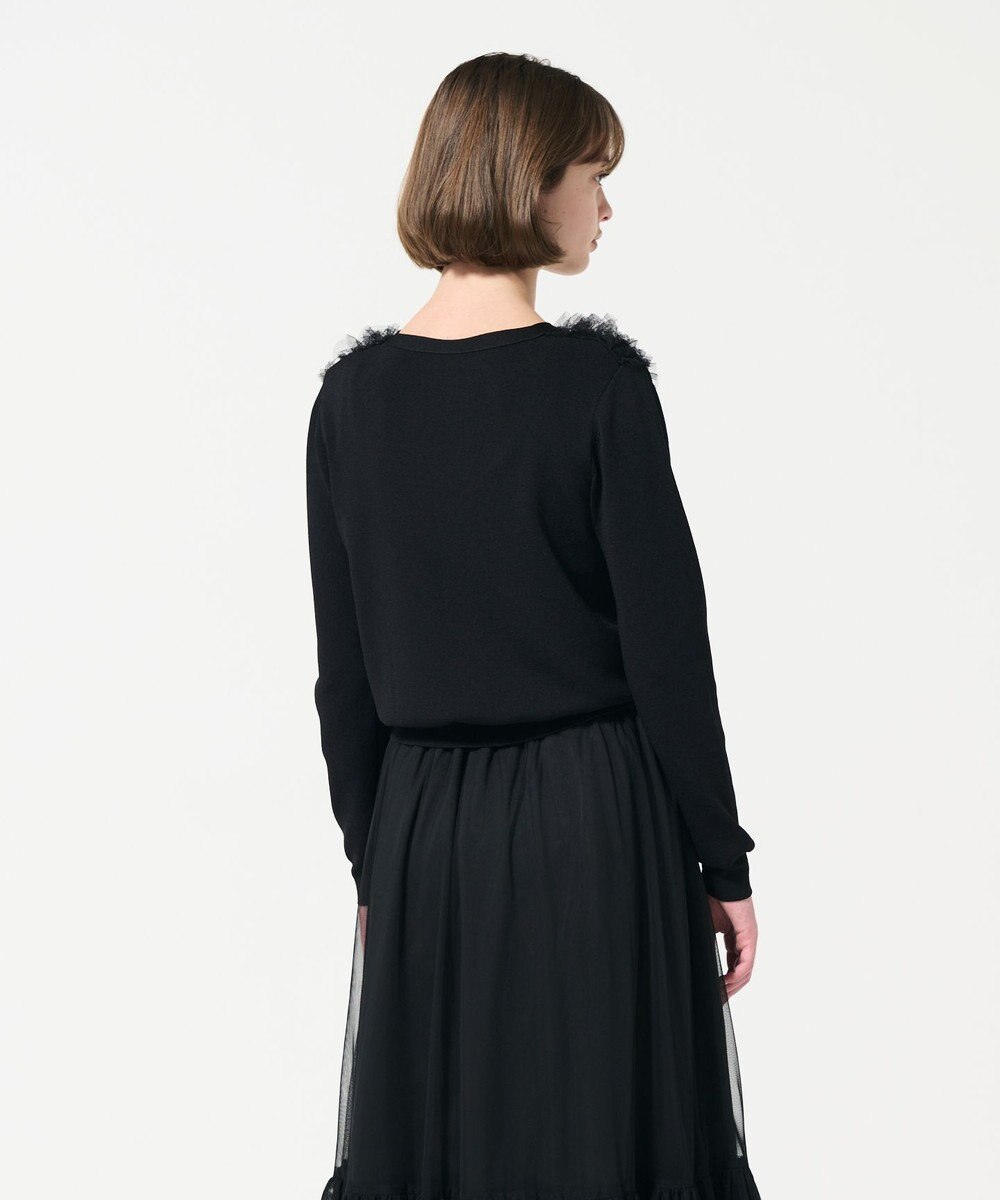 GRACE CONTINENTAL ギャザーフリルニットカーディガン 