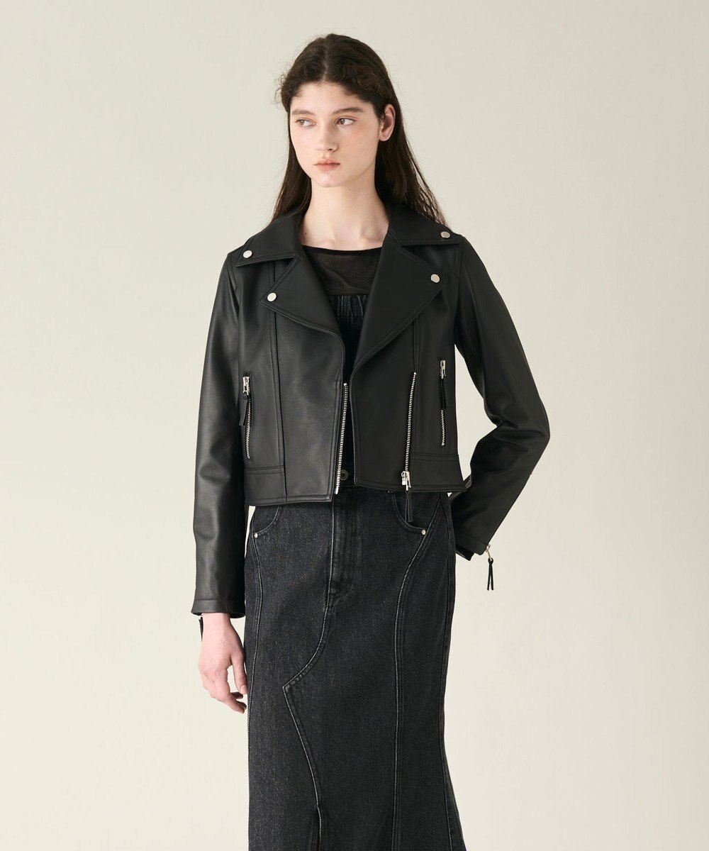 GRACE CONTINENTAL ラムレザーライダースジャケット