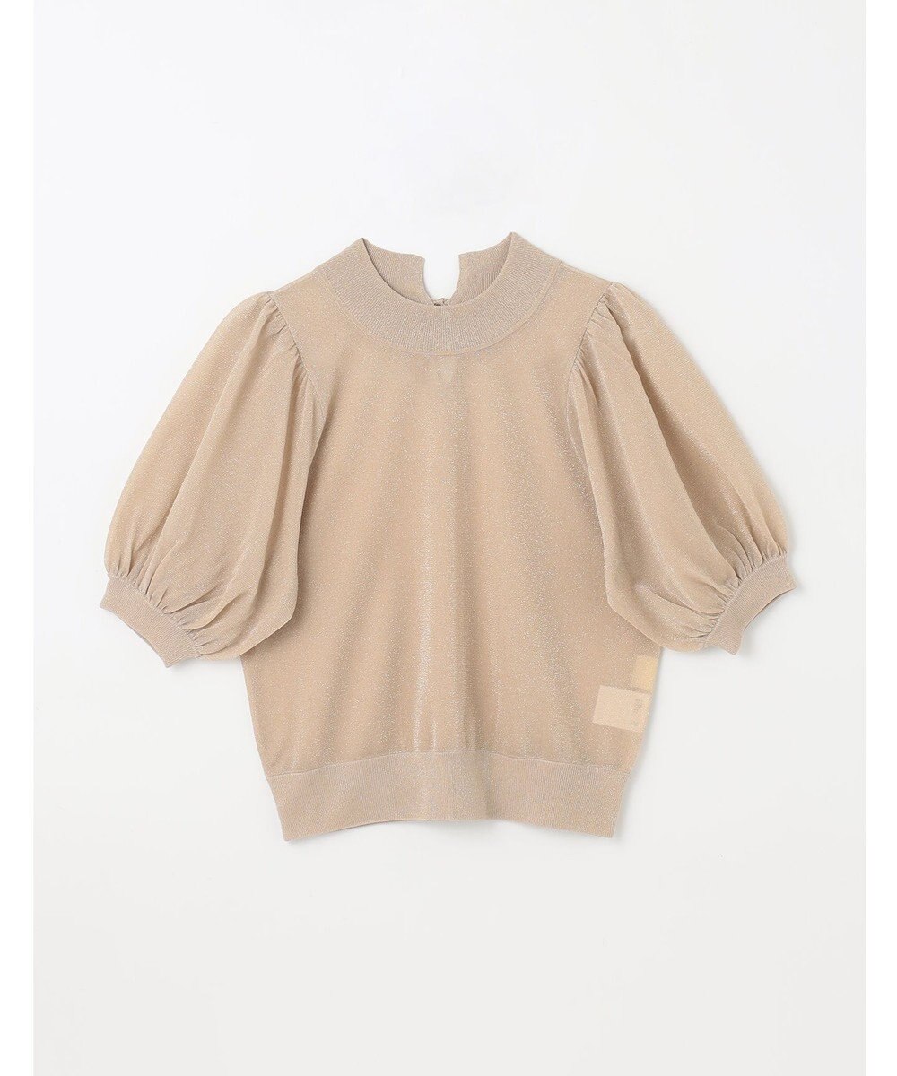 GRACE CONTINENTAL ラメシアーパフニットトップ 