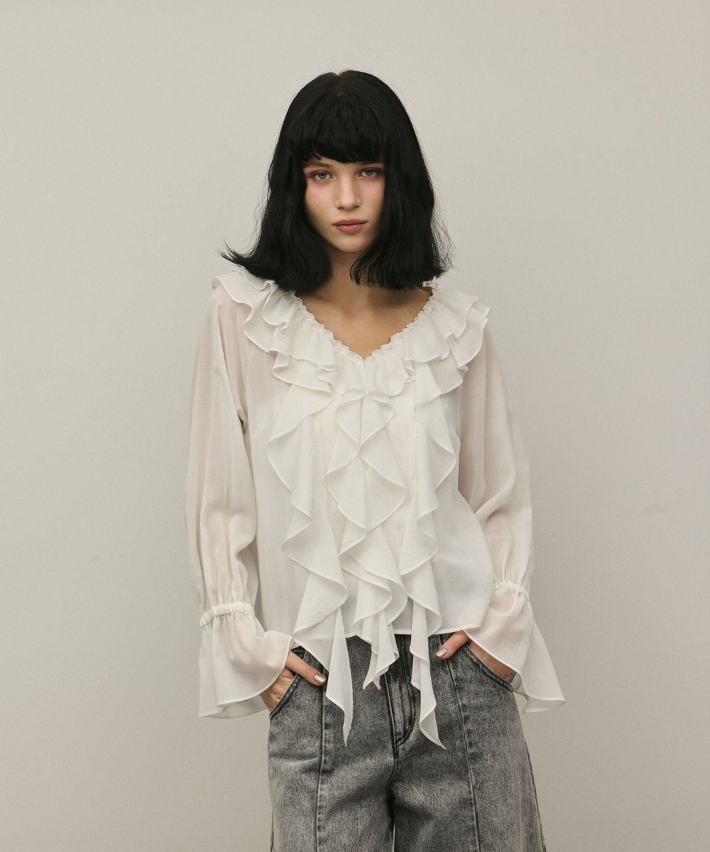 GRACE CONTINENTAL フリルブラウス 