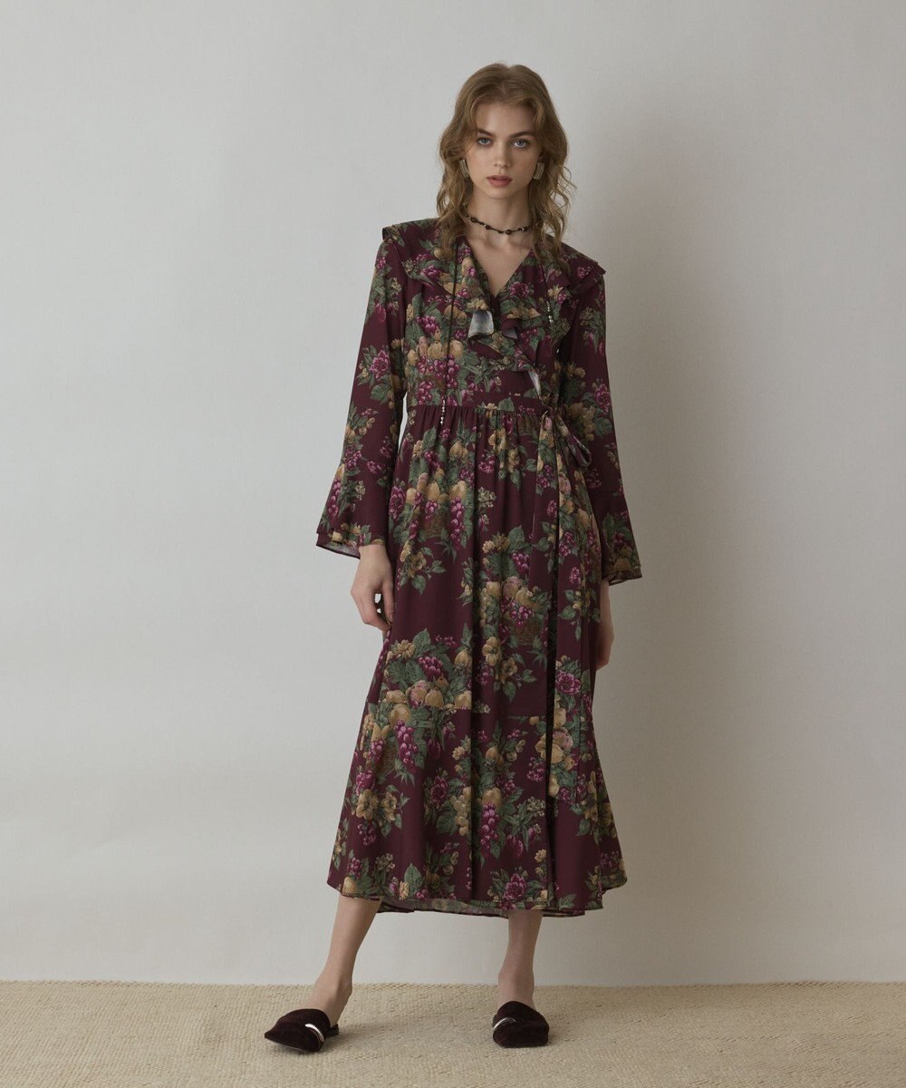 GRACE CONTINENTAL ボタニカルベリープリントワンピース 