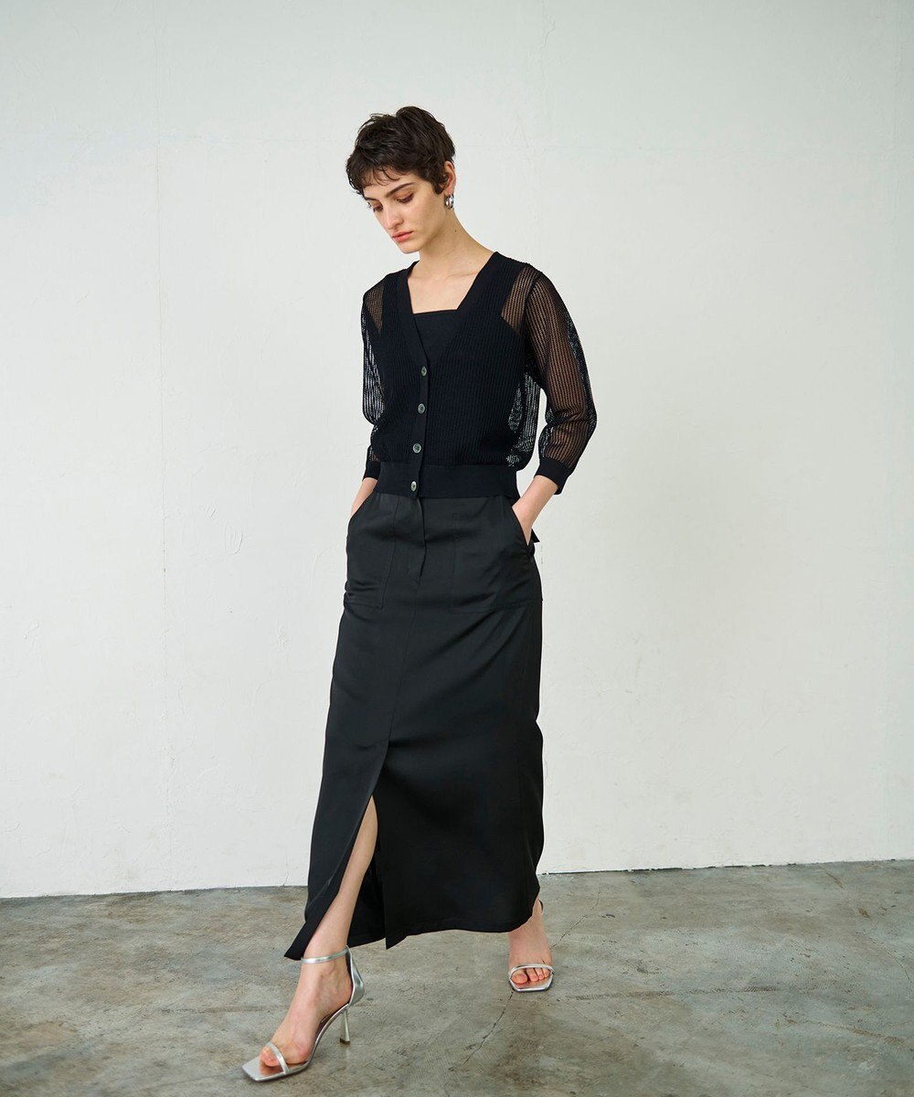 GRACE CONTINENTAL メッシュニットカーディガン 
