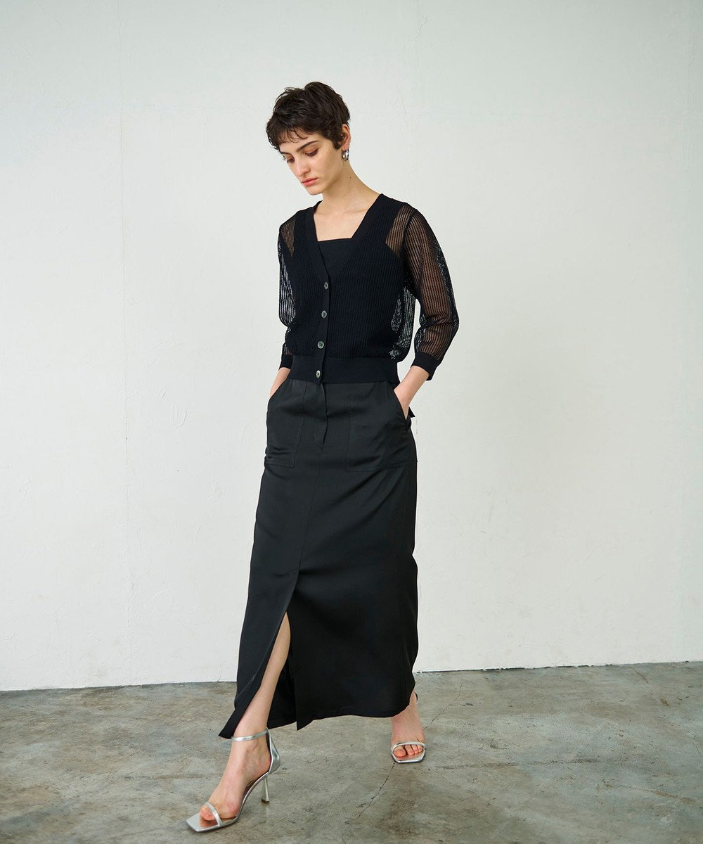 GRACE CONTINENTAL メッシュニットカーディガン