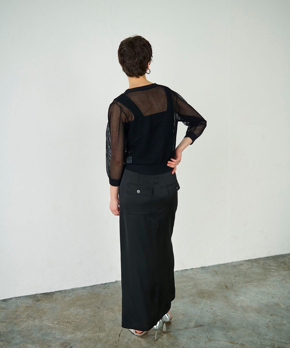 GRACE CONTINENTAL メッシュニットカーディガン 