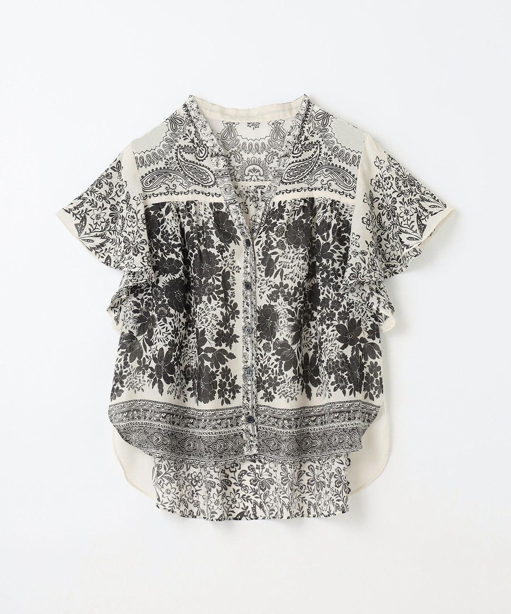 GRACE CONTINENTAL バンダナフレアスリーブブラウス 