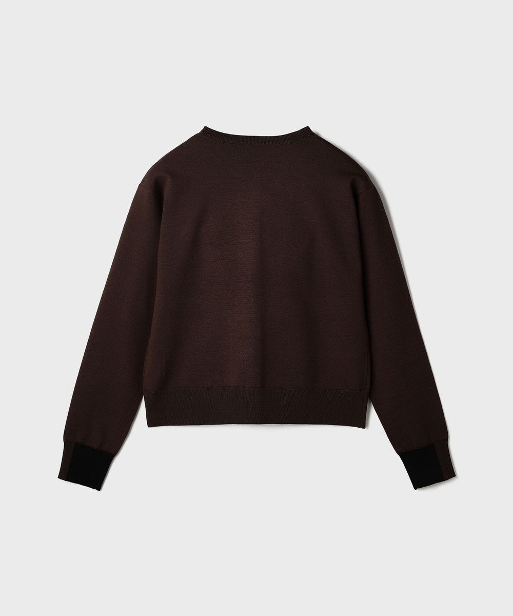 GRACE CONTINENTAL バイカラーロゴニットカーディガン 