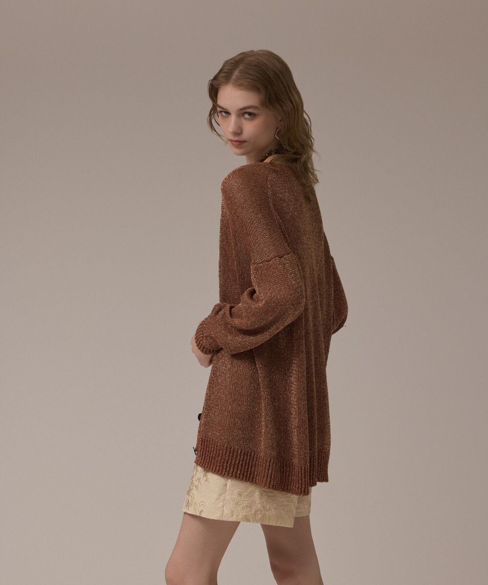 GRACE CONTINENTAL ラメルーズニットカーディガン 