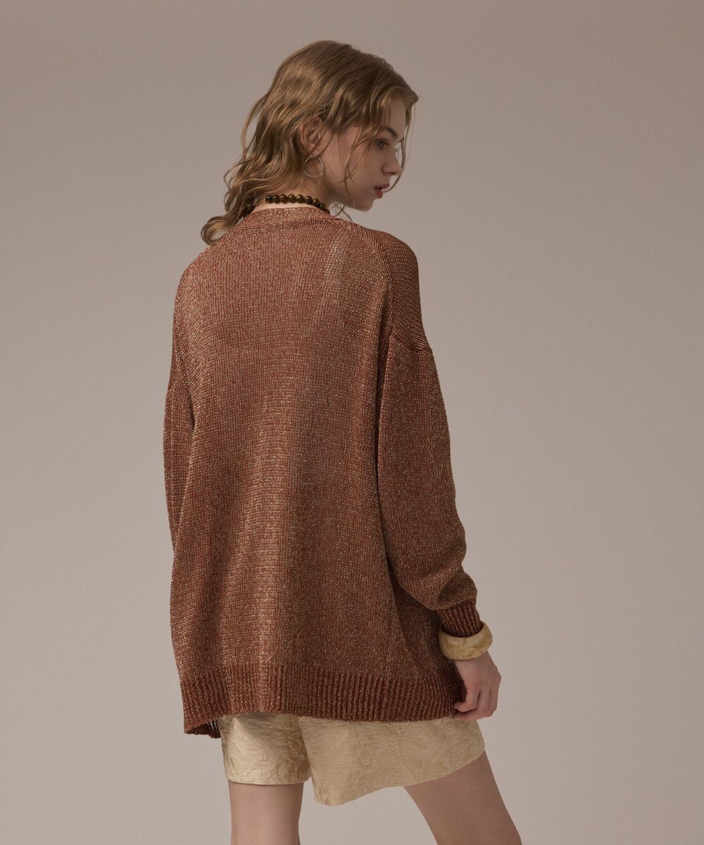 GRACE CONTINENTAL ラメルーズニットカーディガン 