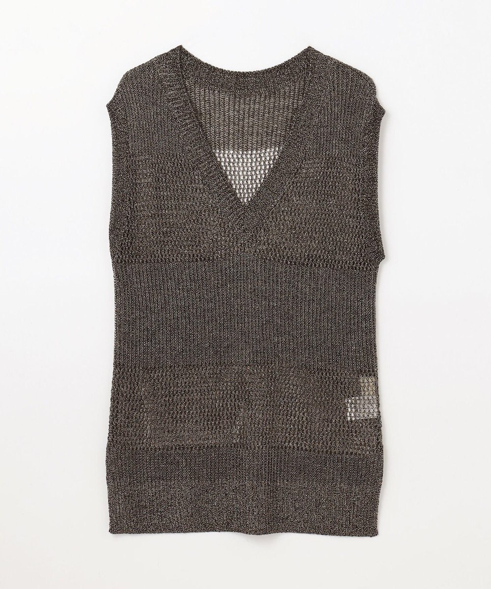 GRACE CONTINENTAL ラメメッシュニットトップ 
