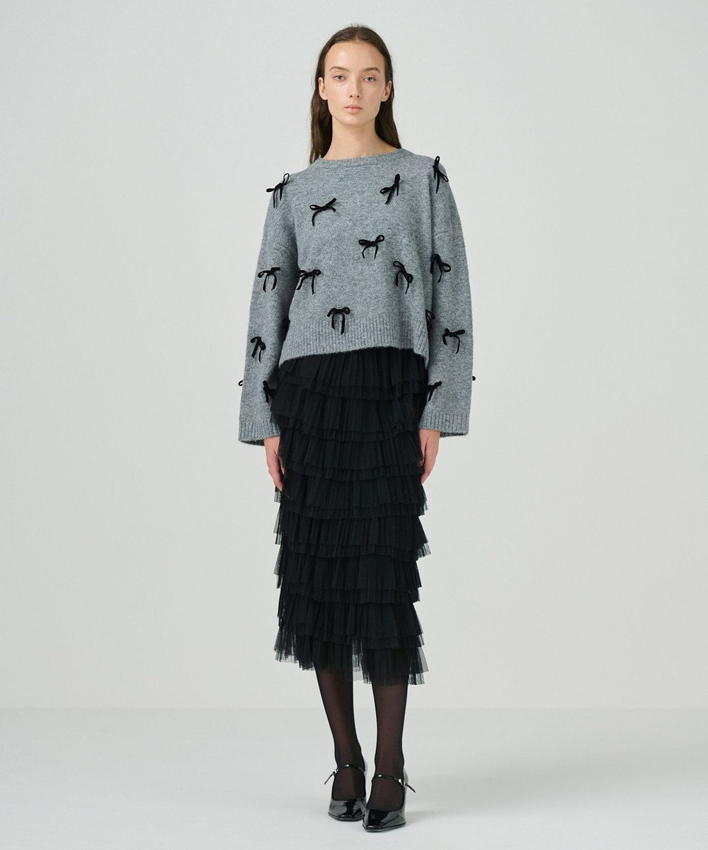 GRACE CONTINENTAL リボンニットトップ