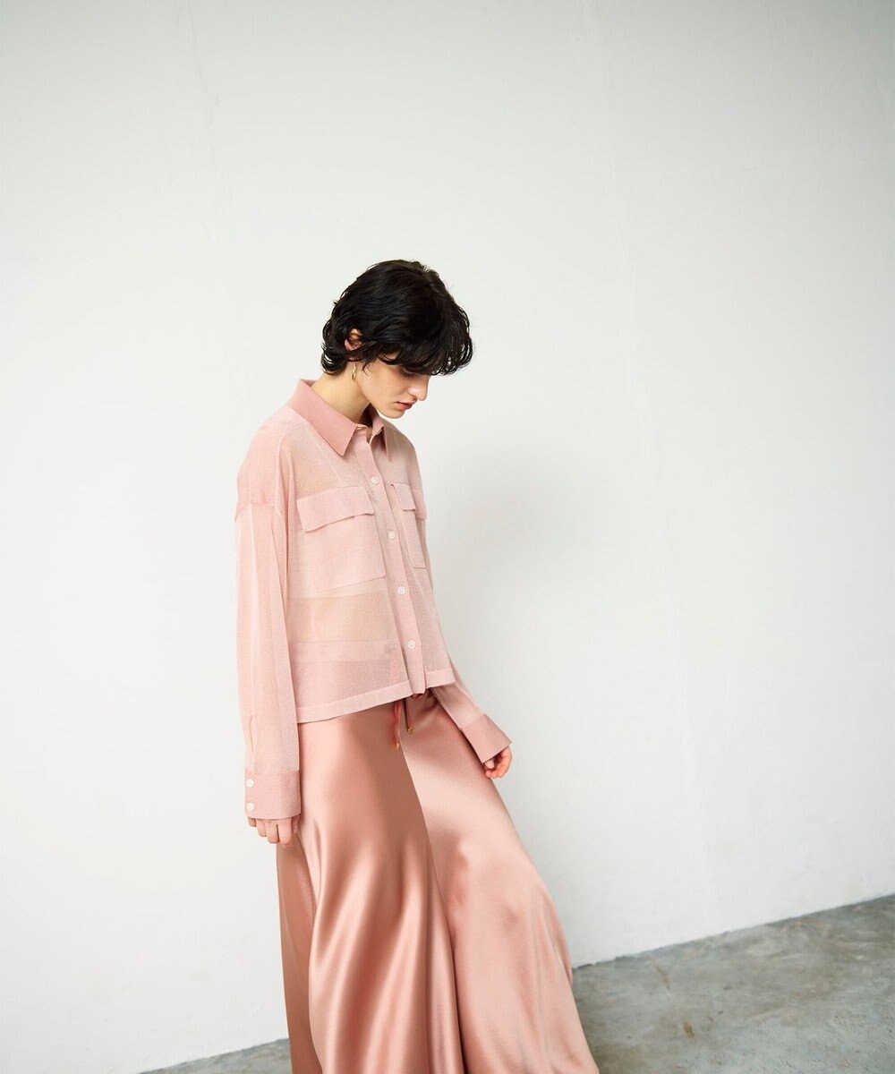 GRACE CONTINENTAL ニットシアーシャツ 