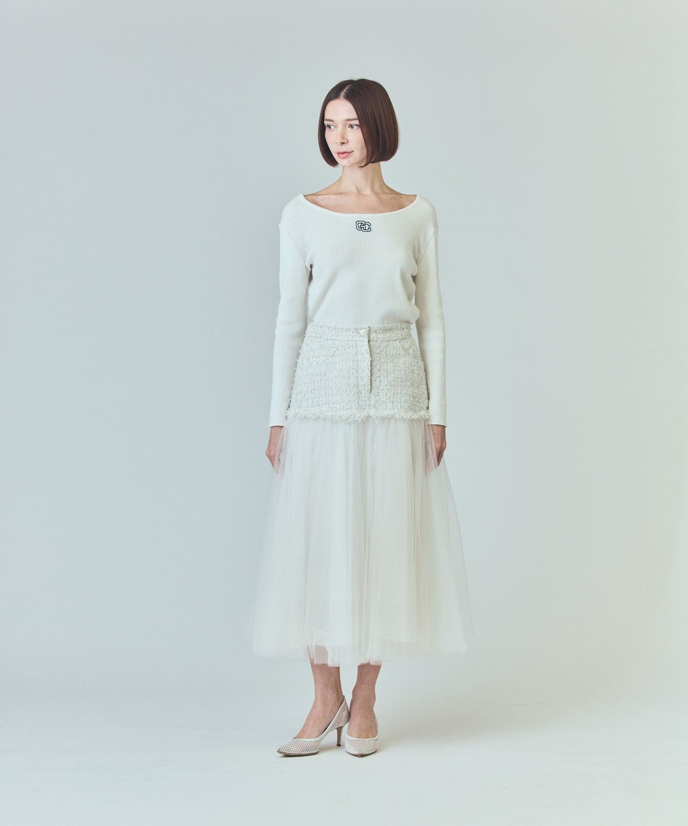 GRACE CONTINENTAL ロゴ刺繍リブトップ