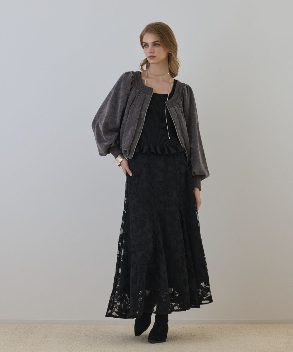 GRACE CONTINENTAL エンブロイダリーフレアスカート 