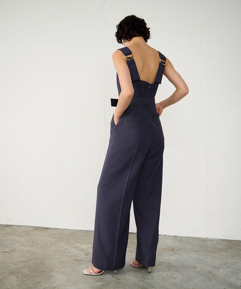 GRACE CONTINENTAL 麻調ベルトサロペット 