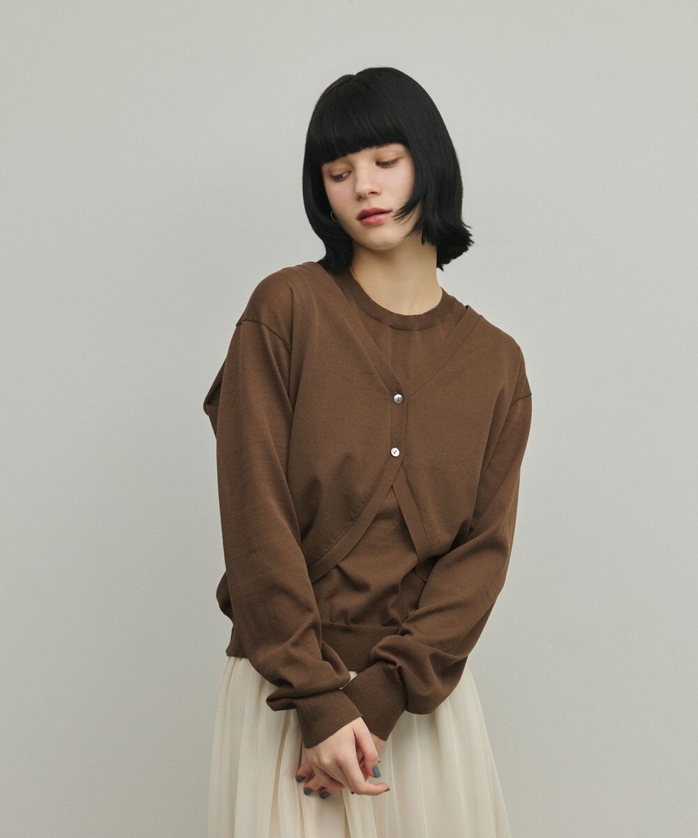 GRACE CONTINENTAL レイヤードニットトップ 