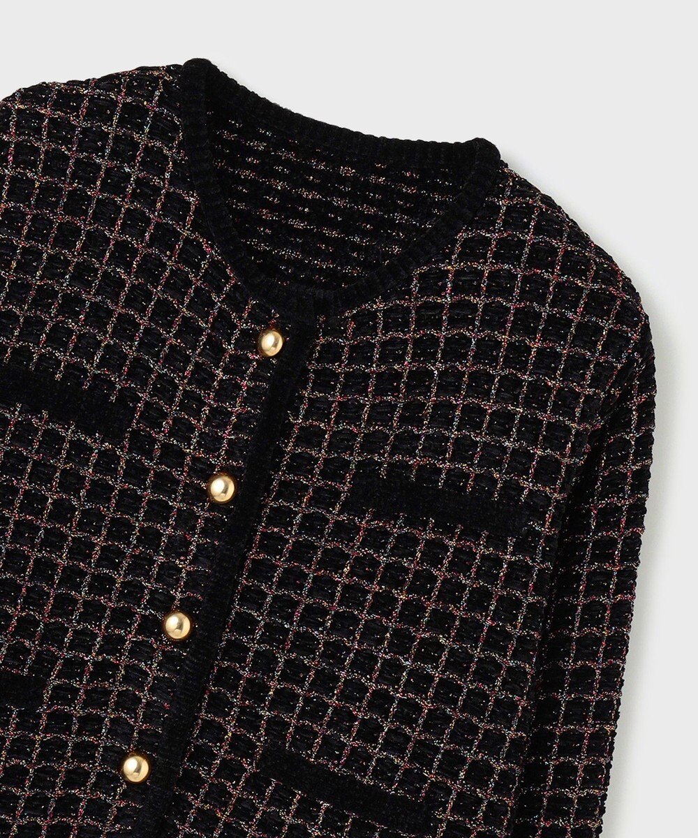 GRACE CONTINENTAL ツイードニットカーディガン 