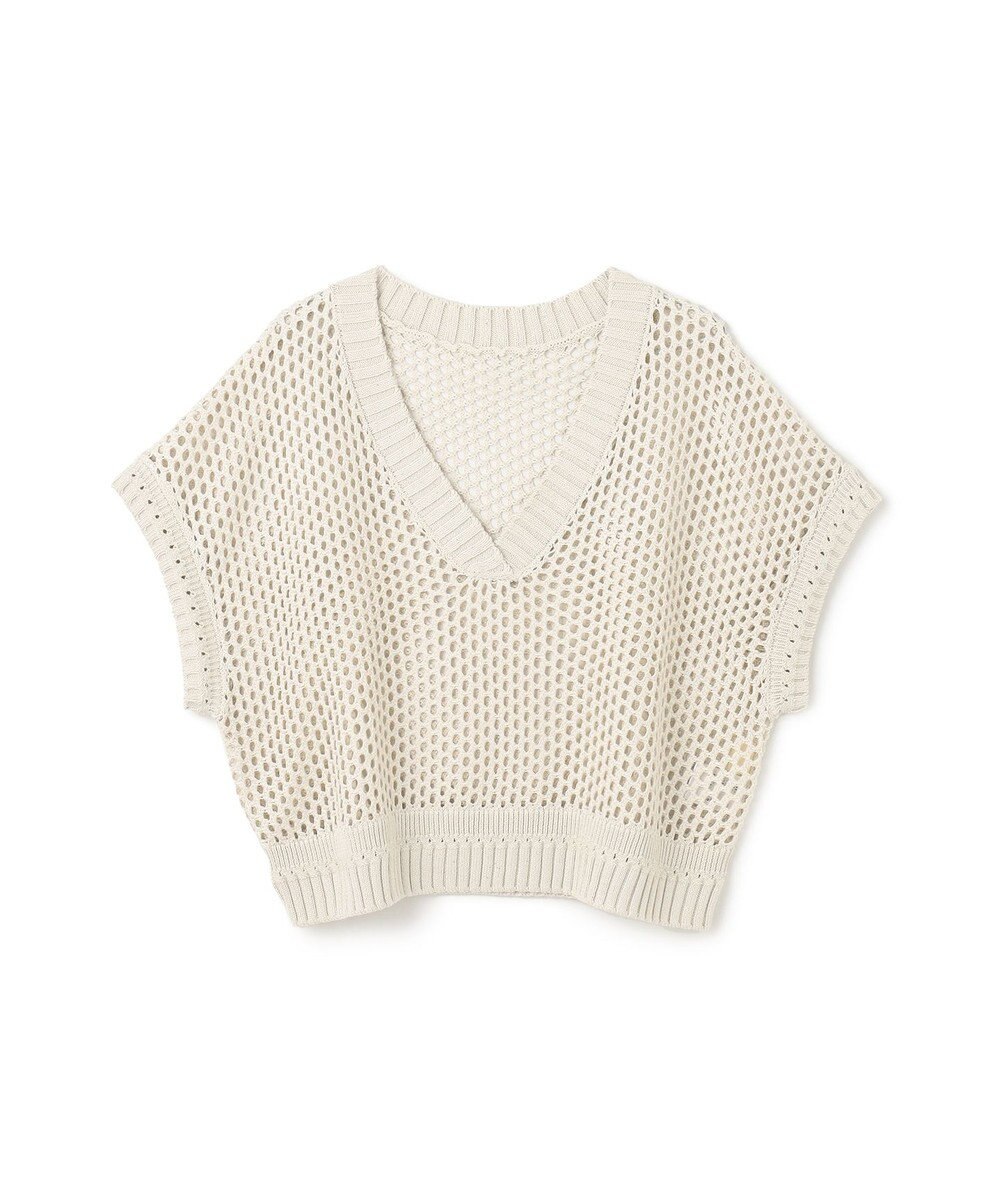 GRACE CONTINENTAL メッシュVネックニットトップ 