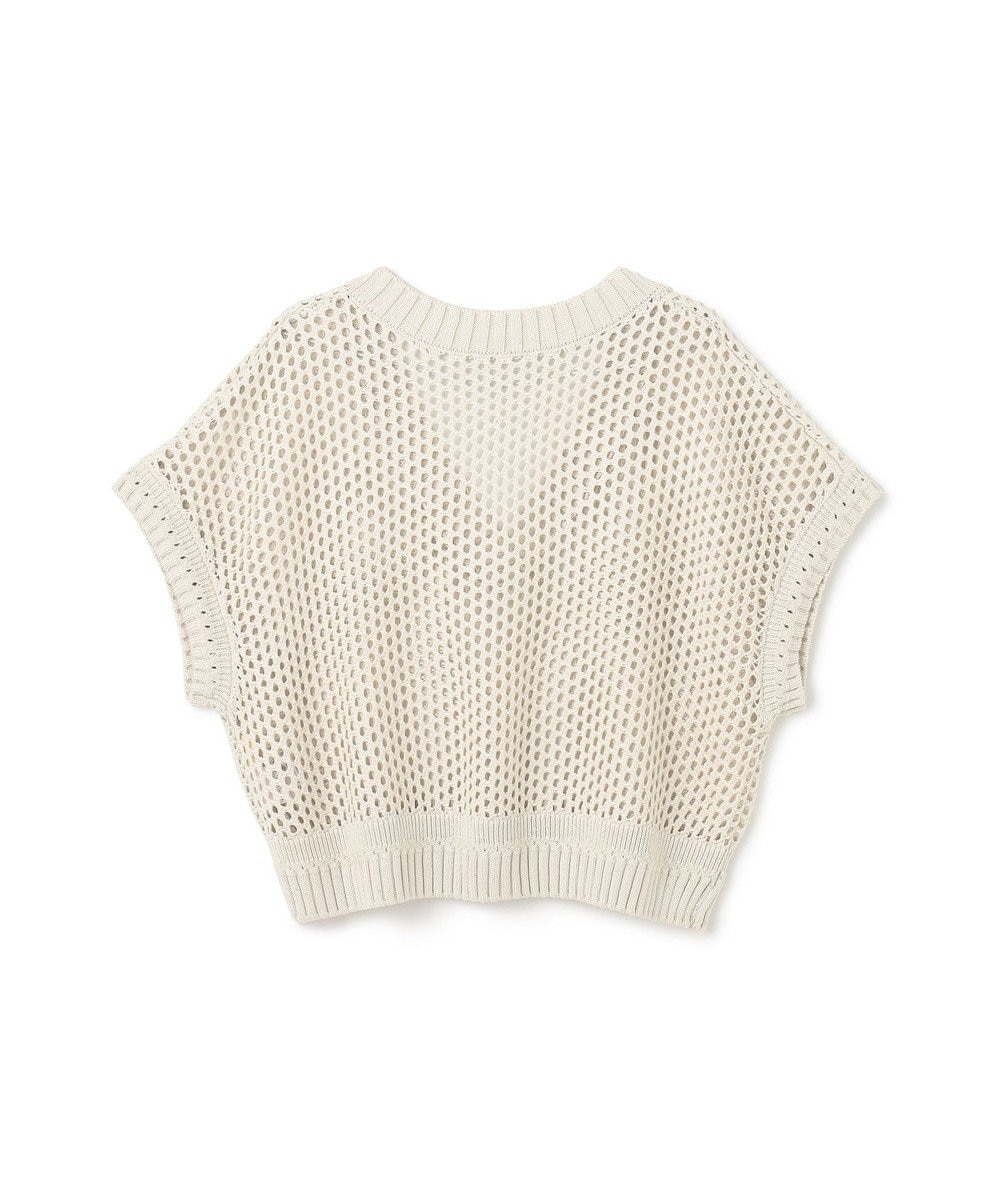 GRACE CONTINENTAL メッシュVネックニットトップ 