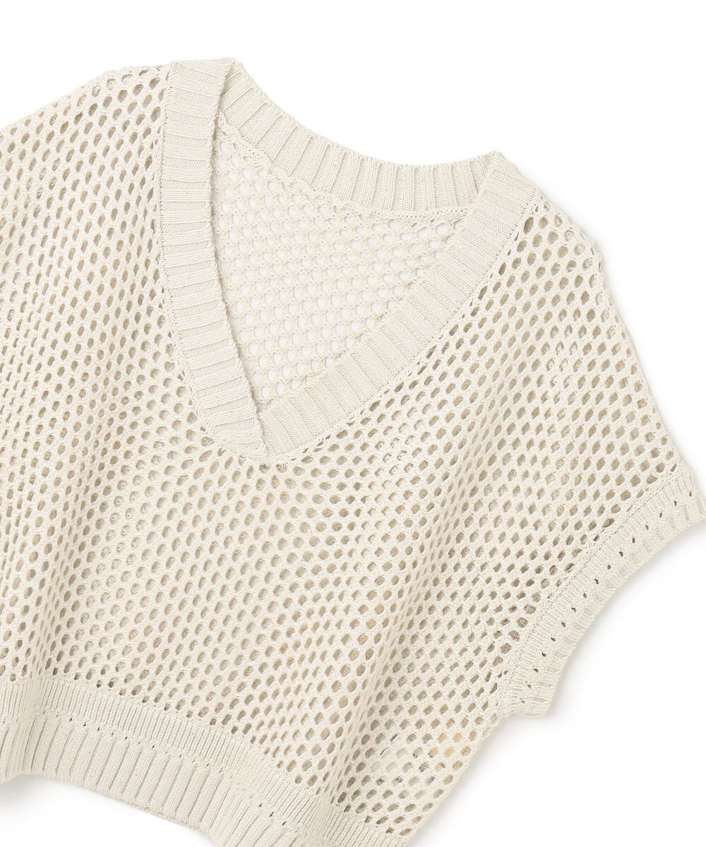 GRACE CONTINENTAL メッシュVネックニットトップ 