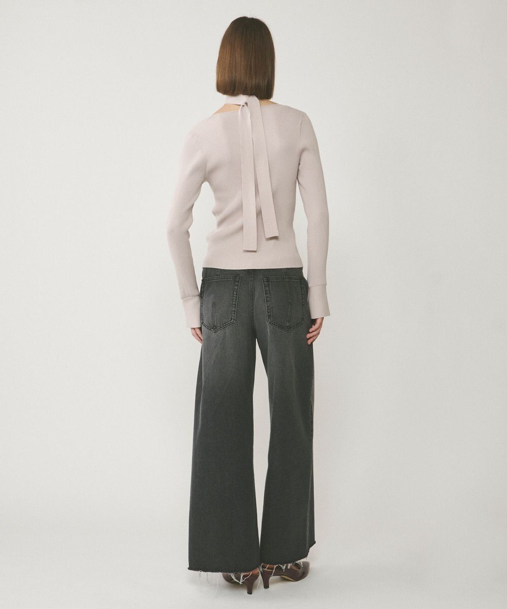 GRACE CONTINENTAL ボウタイリブニットトップ 