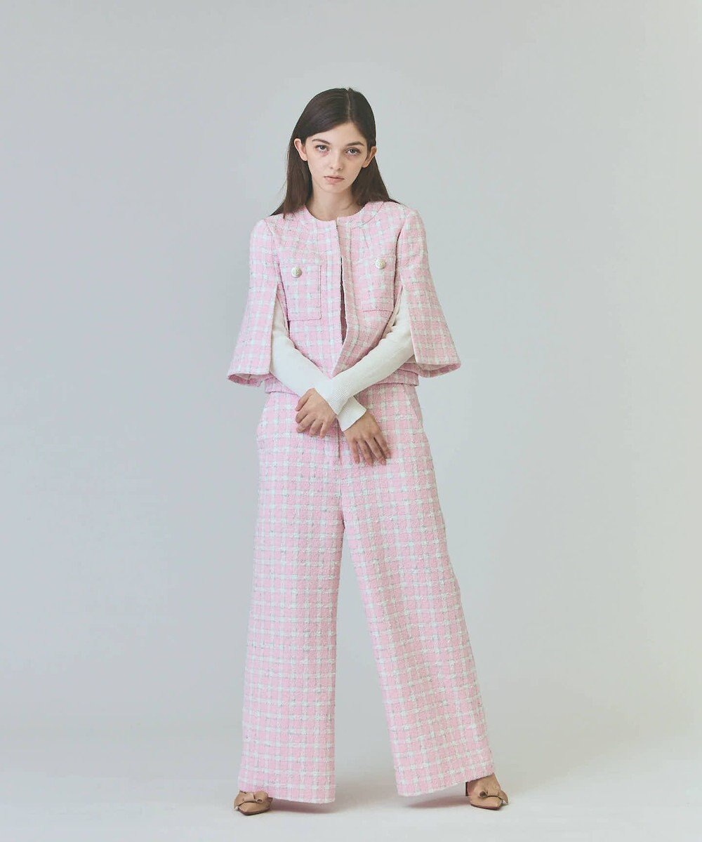 GRACE CONTINENTAL チェックツイードサロペット 