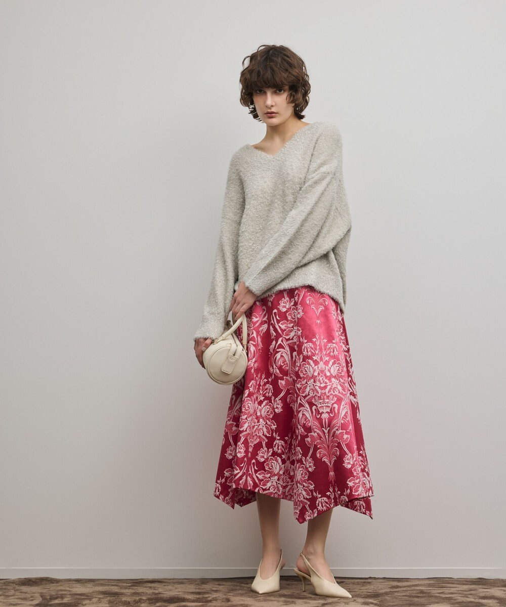 GRACE CONTINENTAL オーナメントジャガードハンカチヘムスカート 