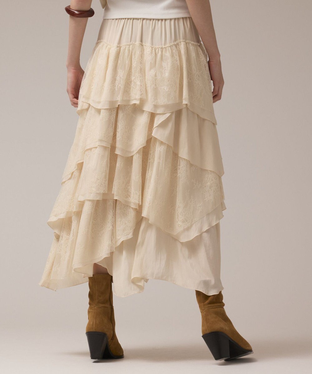 GRACE CONTINENTAL レースコンビティアードスカート 
