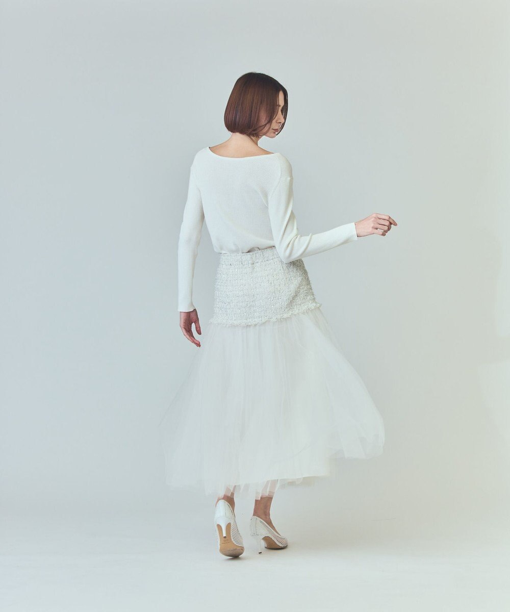 GRACE CONTINENTAL ロゴ刺繍リブトップ 